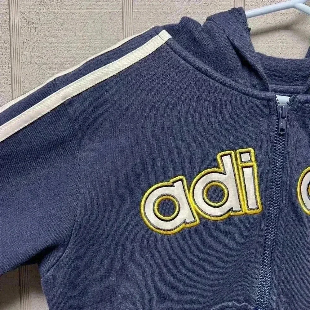 Adidas Girls Navy Blue Zip Up Hooded Jacket Size 5